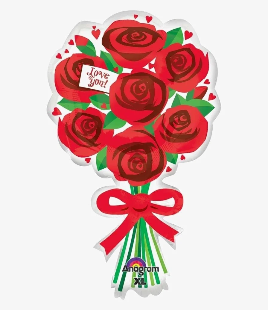 Love You' Red Roses Balloon 