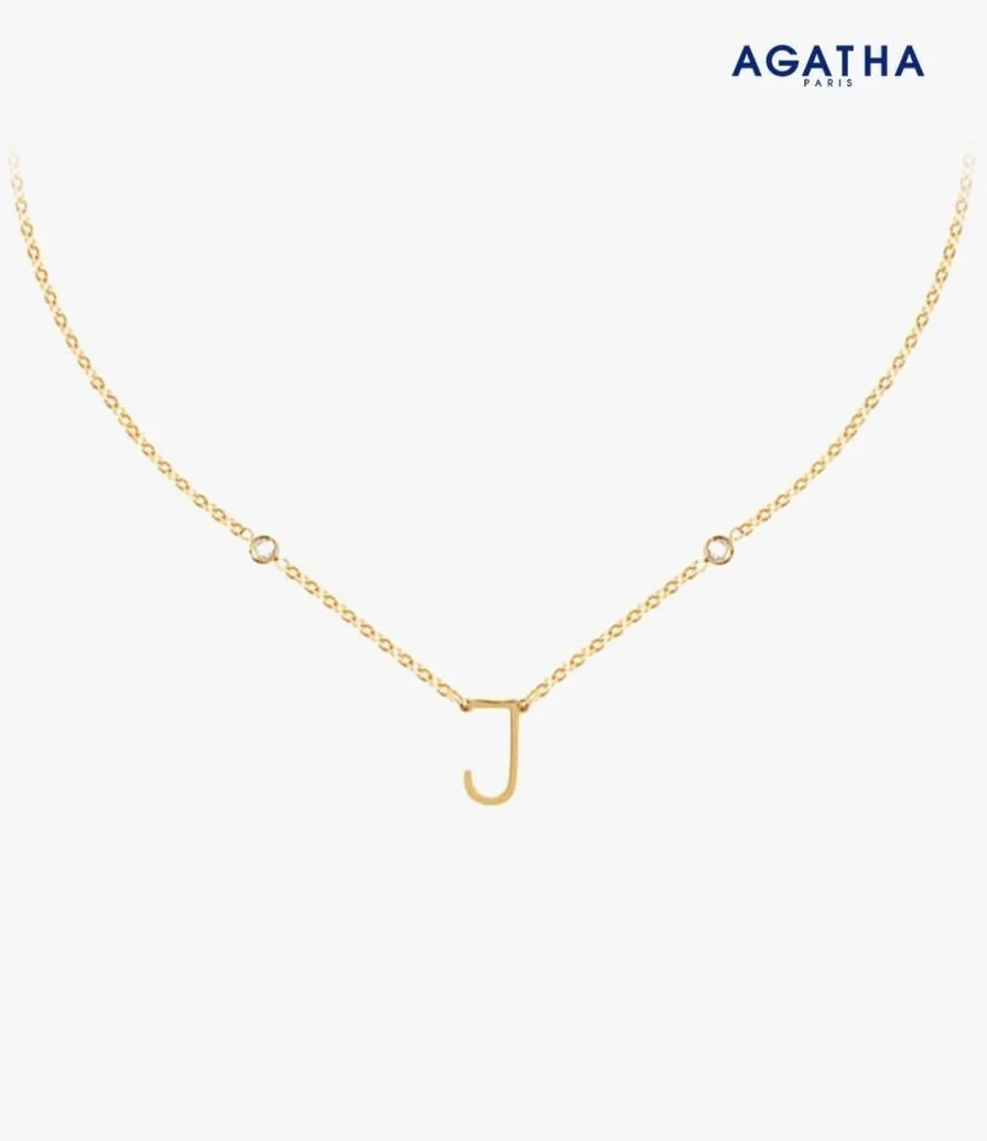 Golden Letter J Necklace from Agatha 