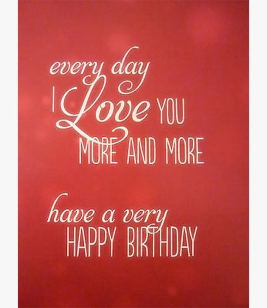 For the One I Love' Red Birthday Card 