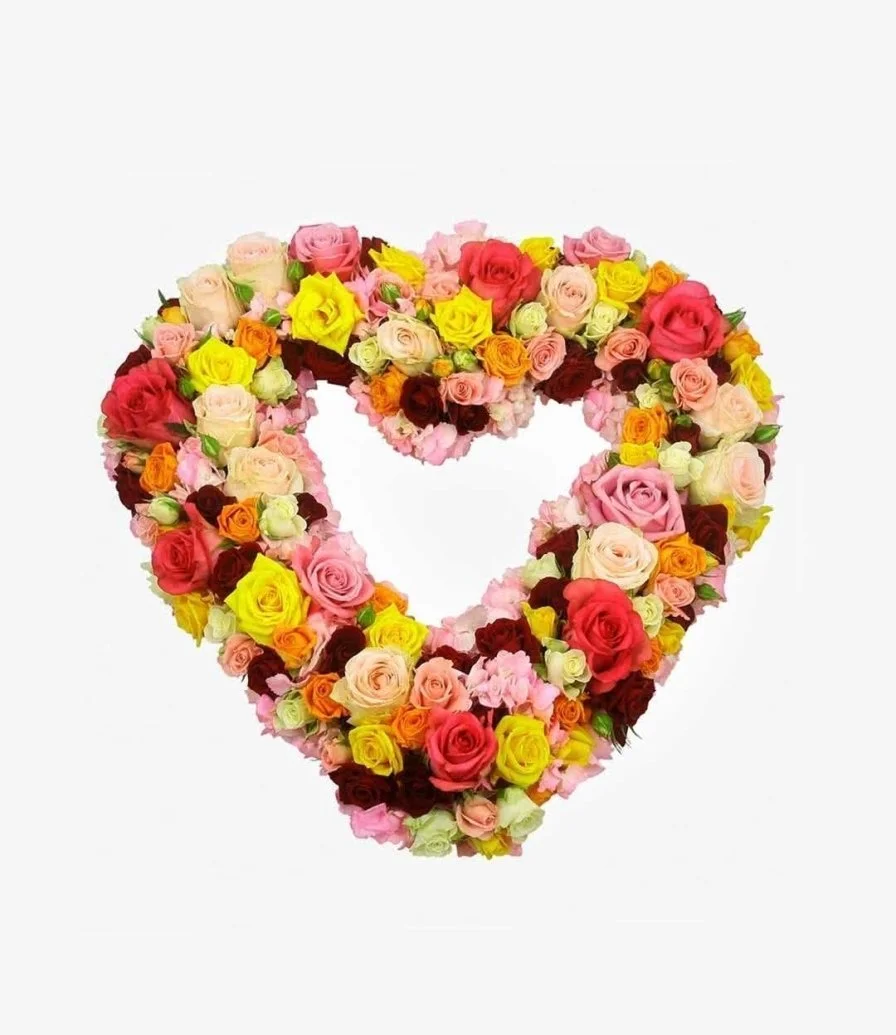 قلب من الورود 