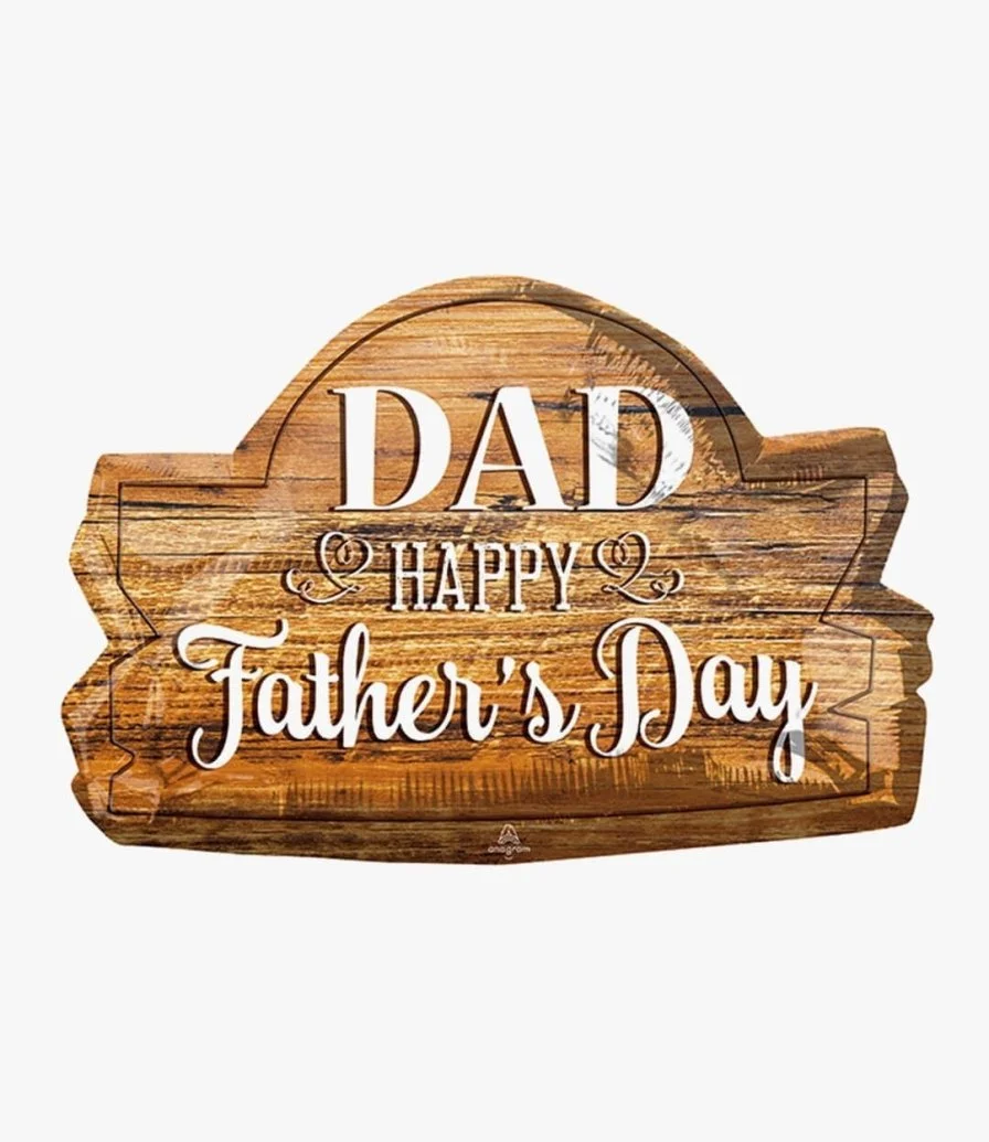 Happy Father's Day Wood Marquee Supershape Foil Balloon 