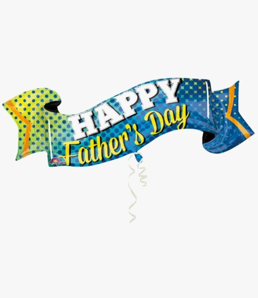 Happy Father's Day Banner Supershape Foil Balloon 