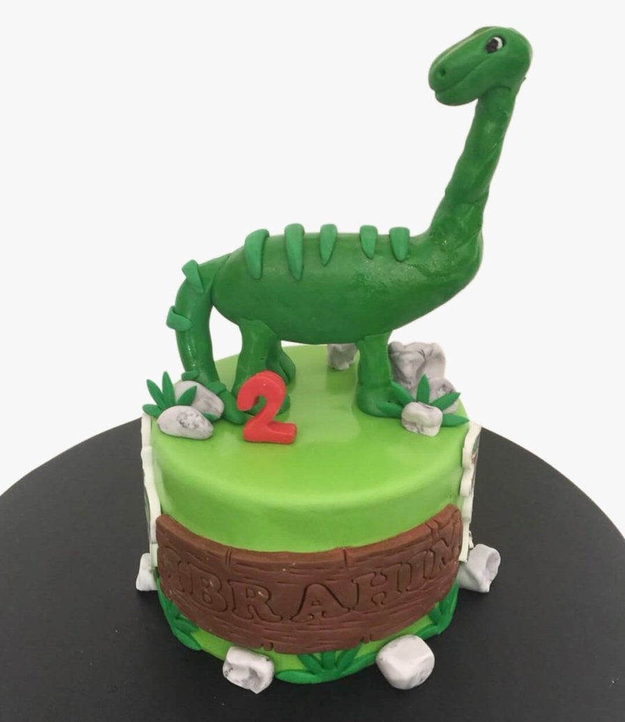 Green Dinosaur Cake 