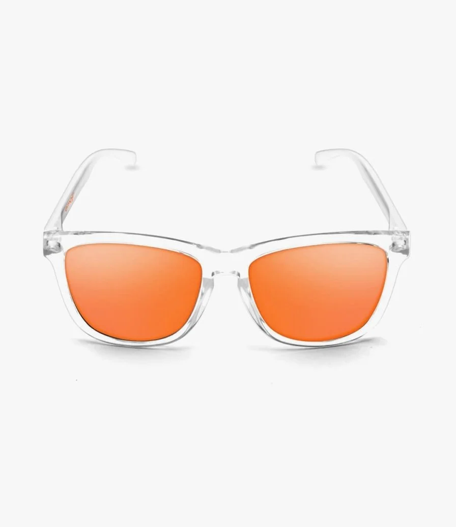 نظارات شمسية بيضاء وبرتقالي من إيموجي 