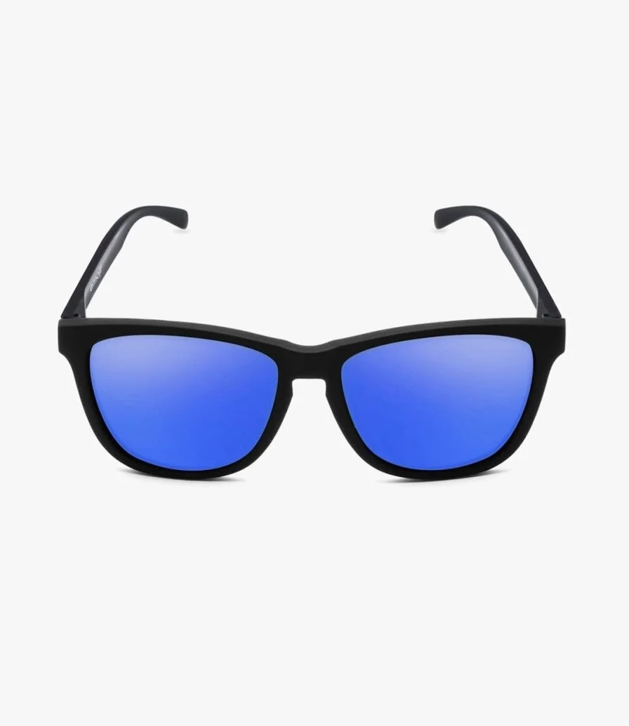 نظارات شمسية سوداء بعدسات زرقاء من إيموجي 