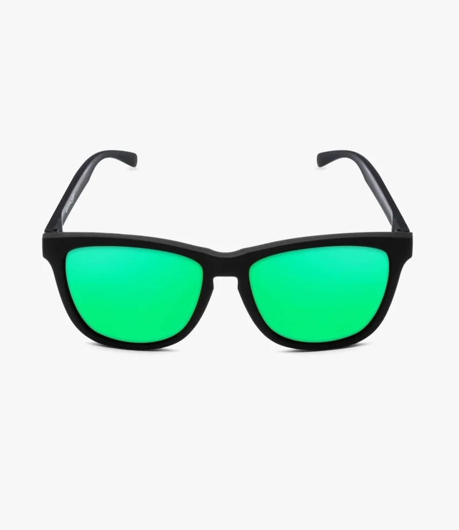Black Total Colour Green Sunglasses by emoji® 