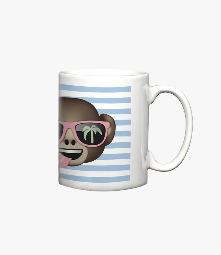 كوب شاي القرد ذو النظارات الشمسية من إيموجي 