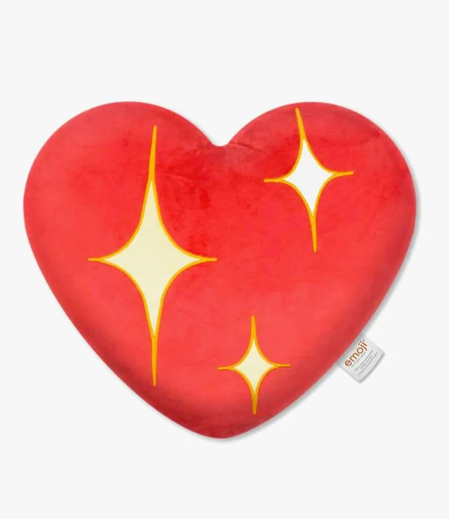 Red Shine Heart Embroidered Pillow by emoji® 