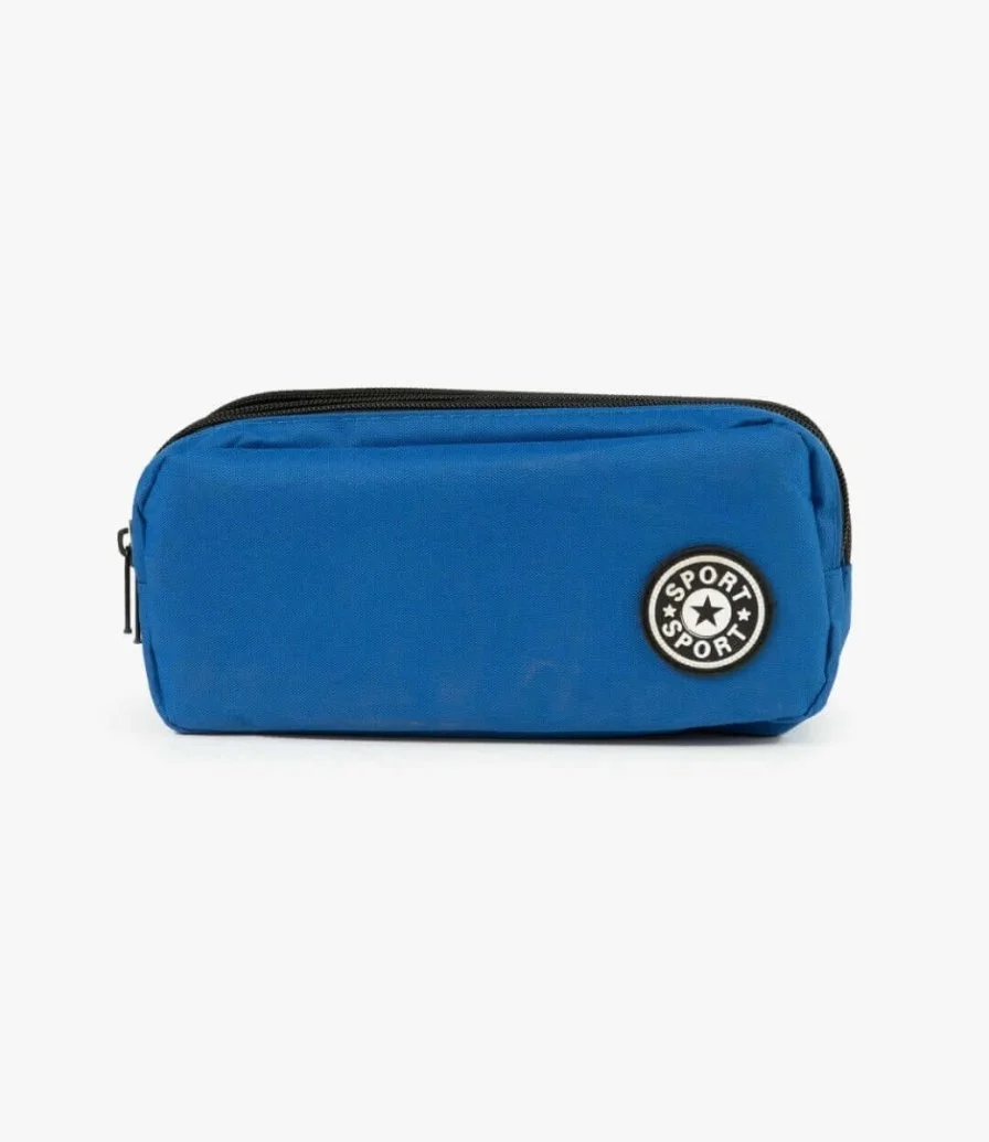 Blue Three-zipper Pencil Case