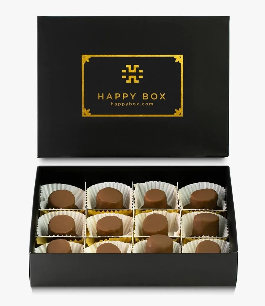 صندوق موز بالشوكولاتة بالحليب (12 قطعة) 