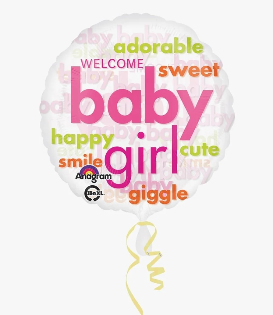 Welcome Baby Girl Transparent Balloon 