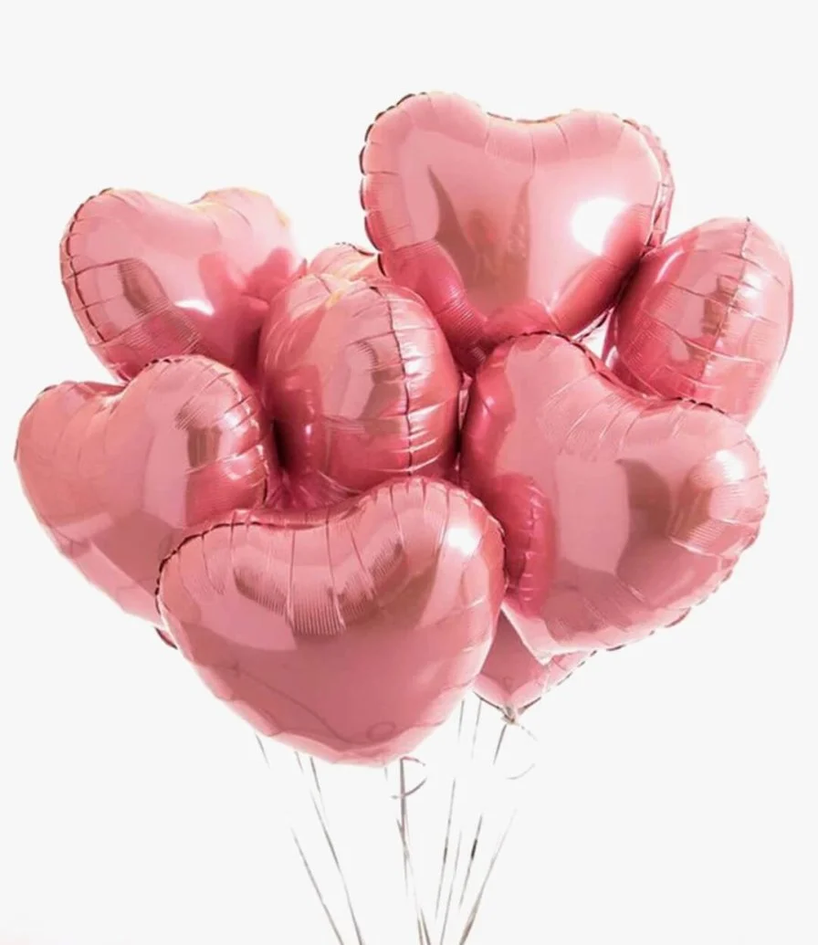 Pink Heart Helium Balloons 