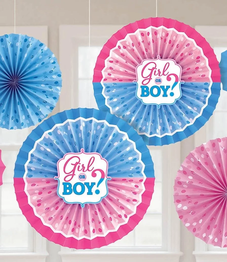 Girl or Boy Gender Reveal Paper Fans 