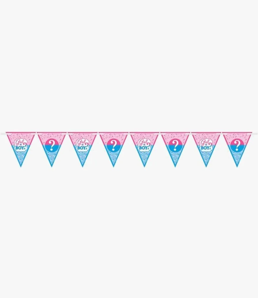 لافتة أعلام مثلثة "فتاة أم صبي" 