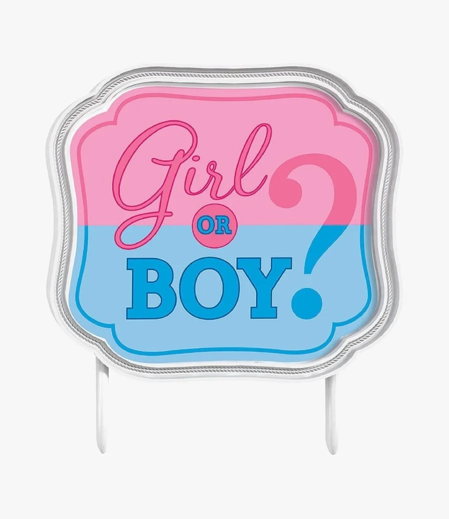 قطعة زينة للكيكة "فتاة أم صبي" 