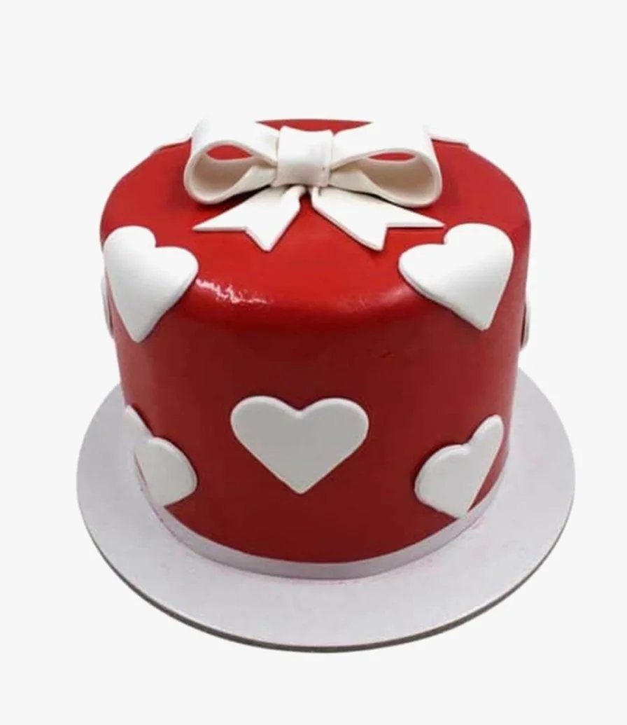 Valentine's Bow Cake 