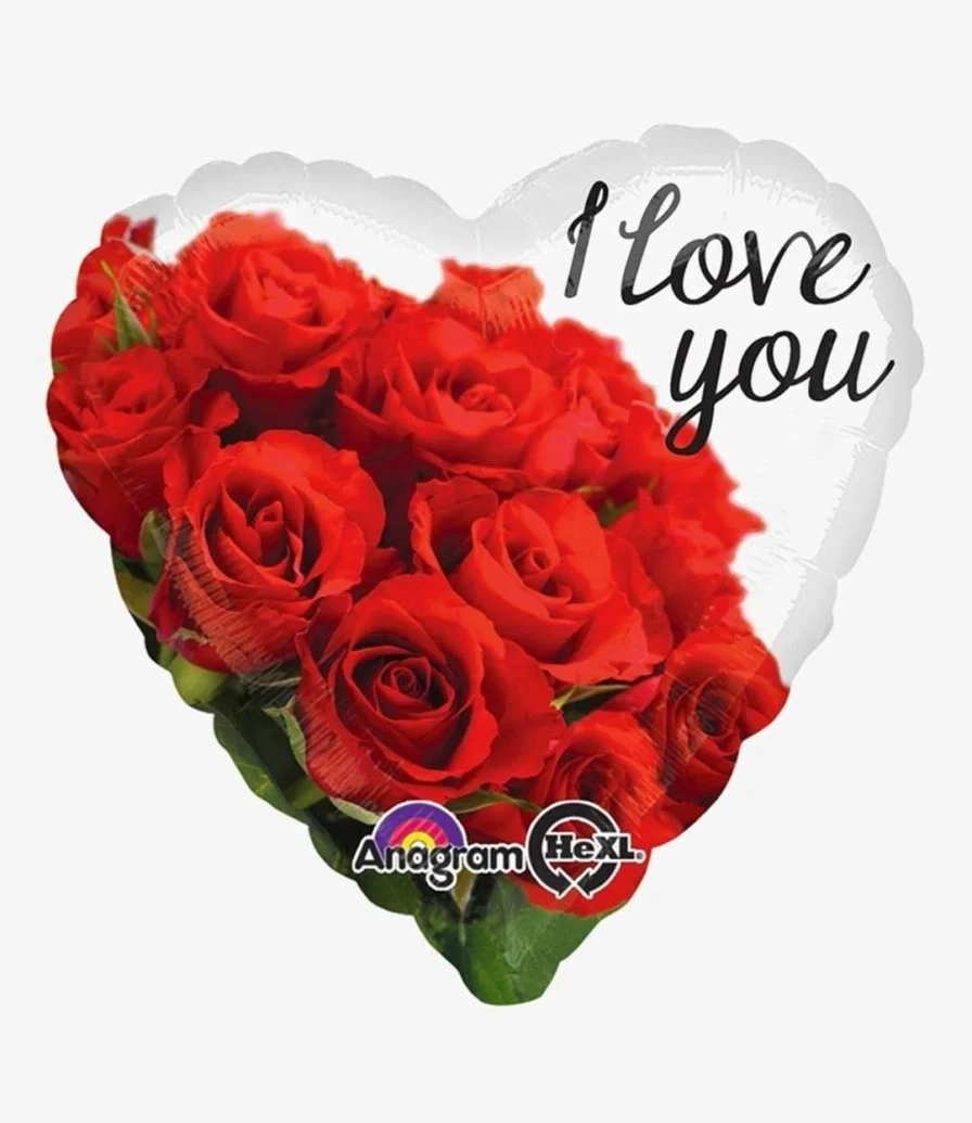I Love You Rose Bouquet Heart Balloon 