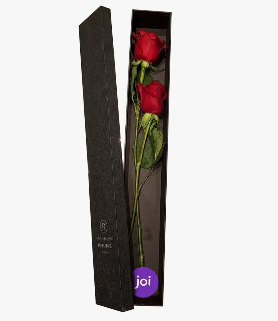 Rectangular Box with 2 Roses 