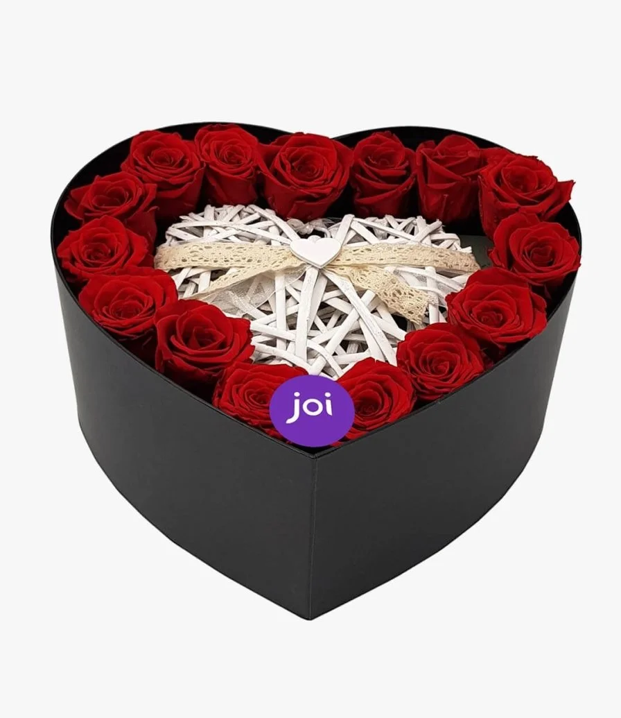 Black Heart Box with Roses 