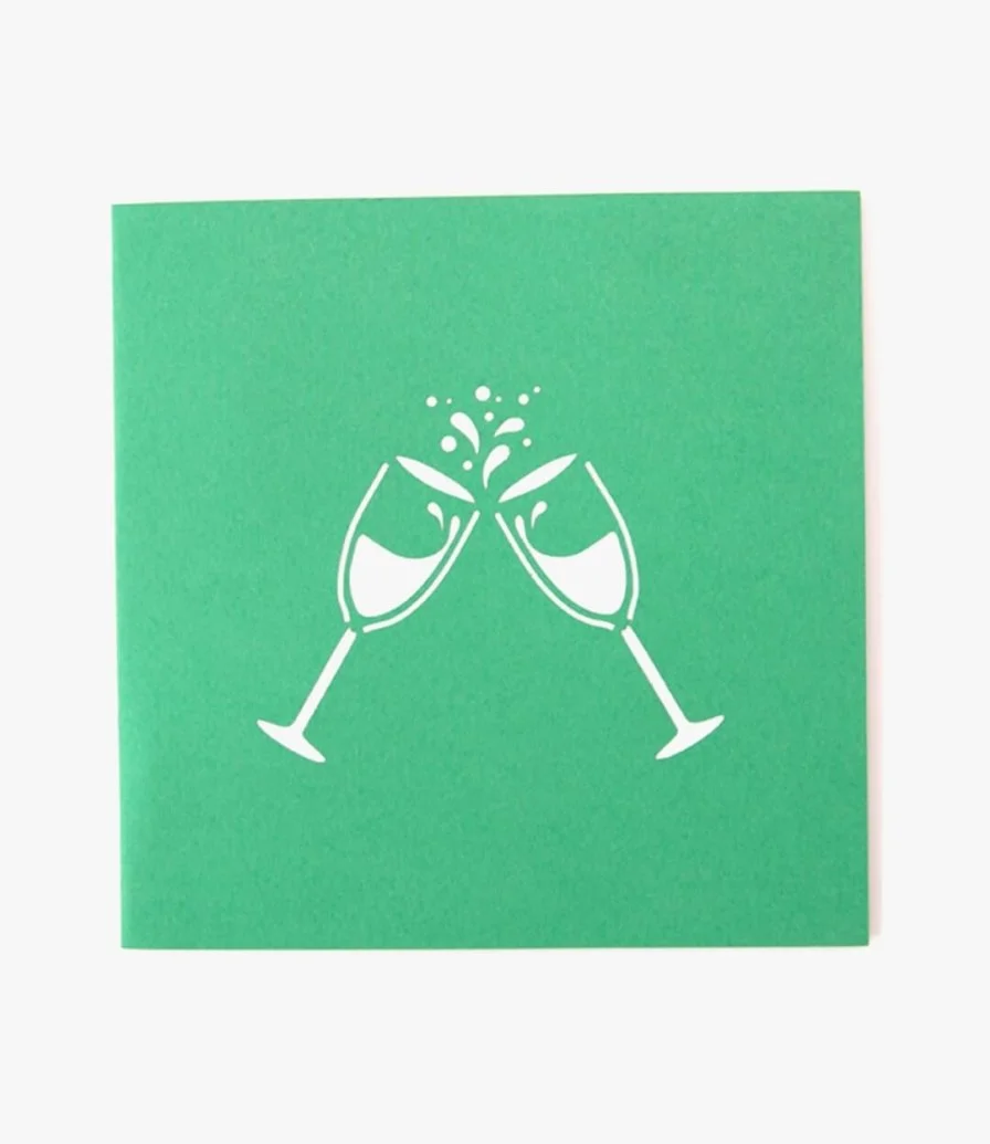 Champagne 3D Pop up Abra Cards