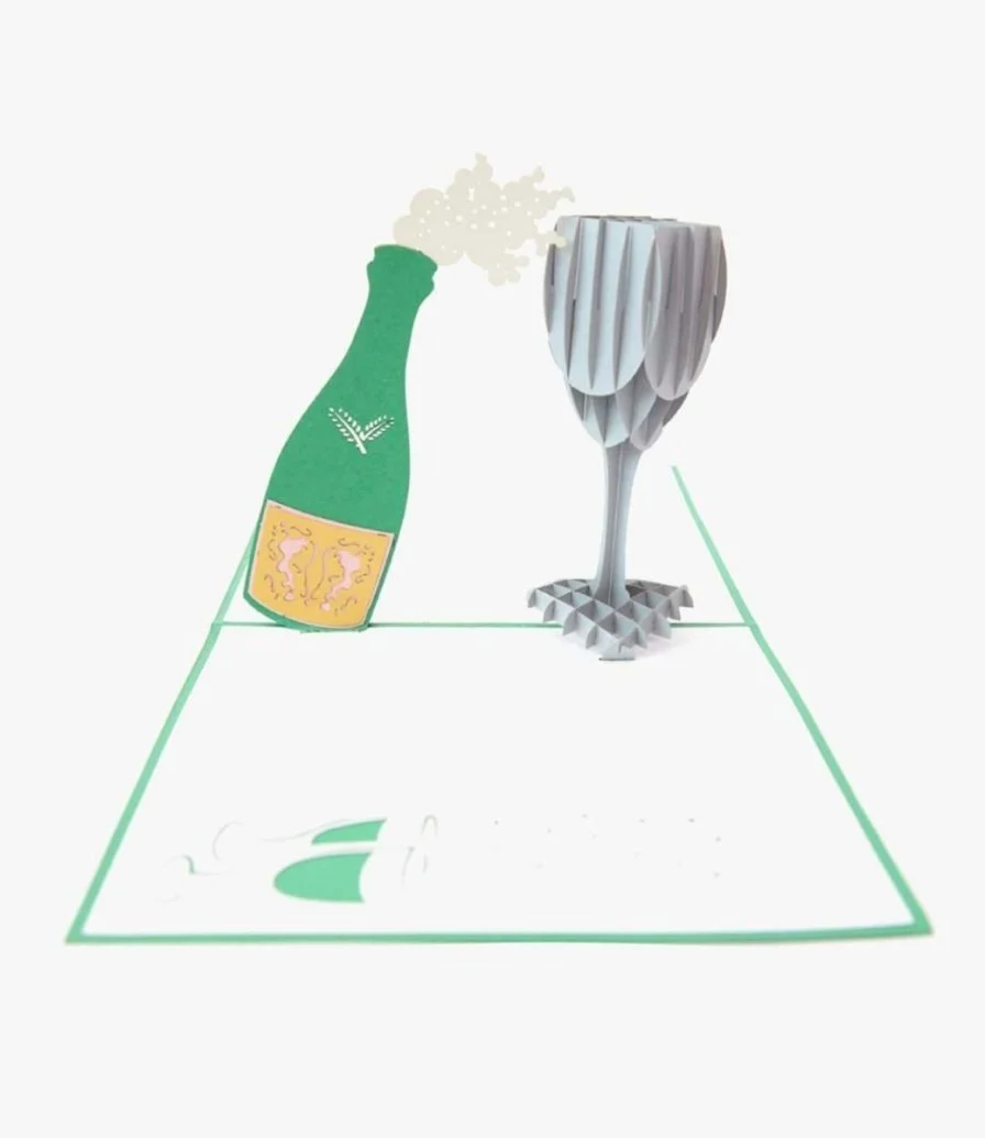 Champagne 3D Pop up Abra Cards