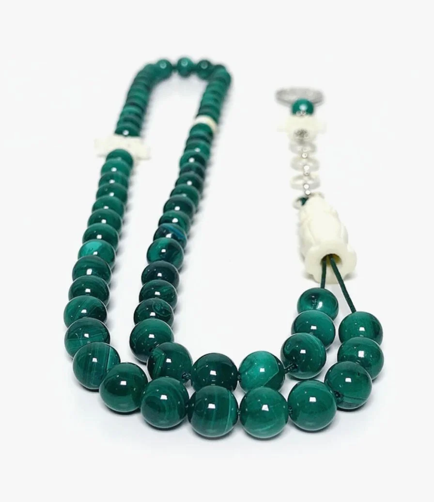 Men's/Women's Rosary from Green Malachite Size 5mm 63 Beads