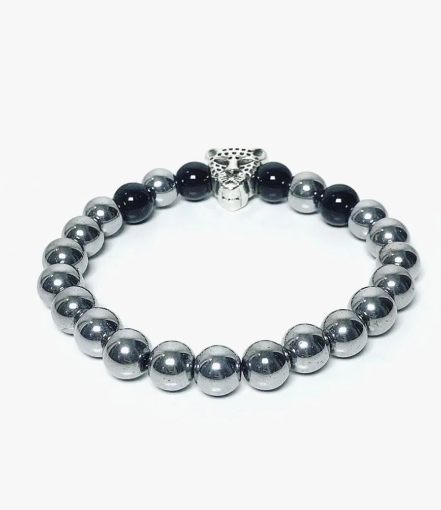 Men's Bracelet from Silver Beads