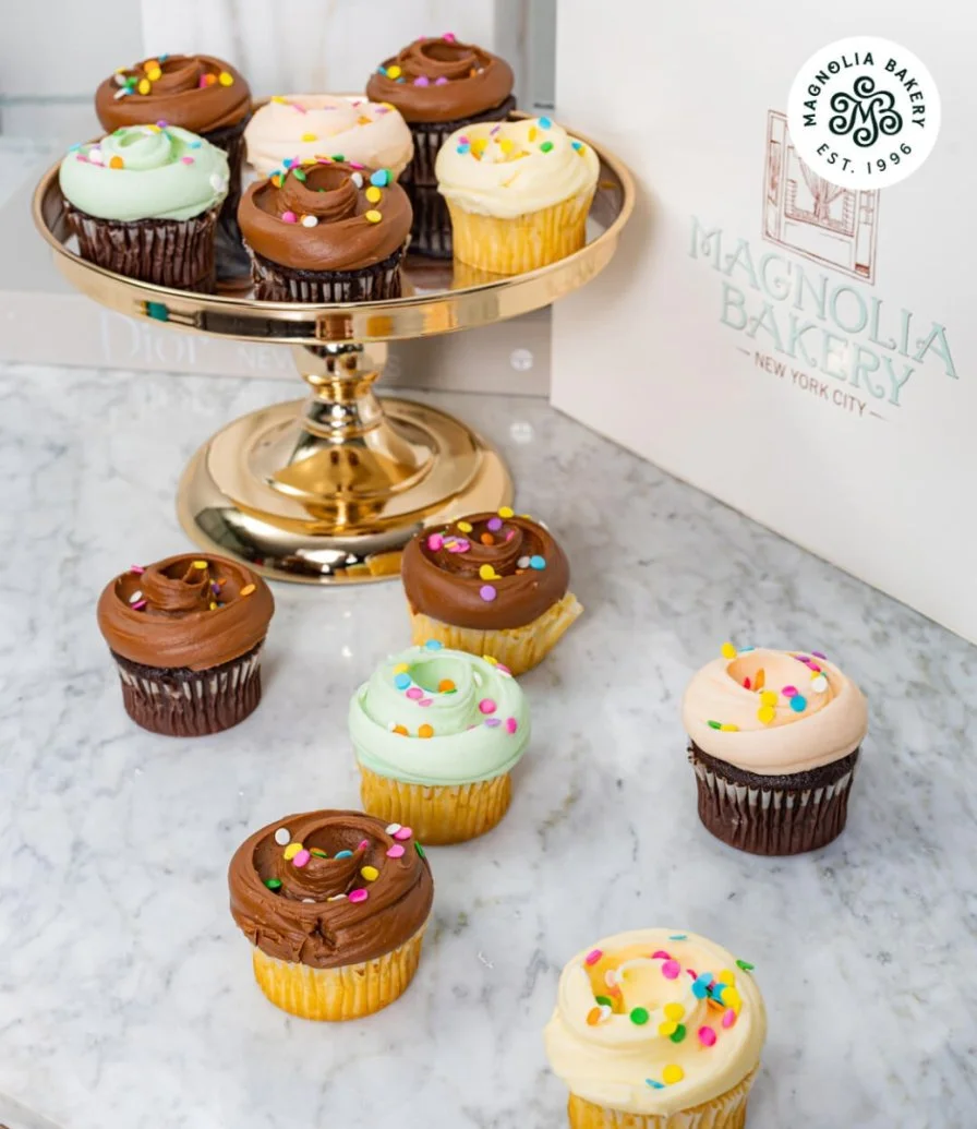 12 Chocolate and Vanilla Cupcakes by Magnolia Bakery 