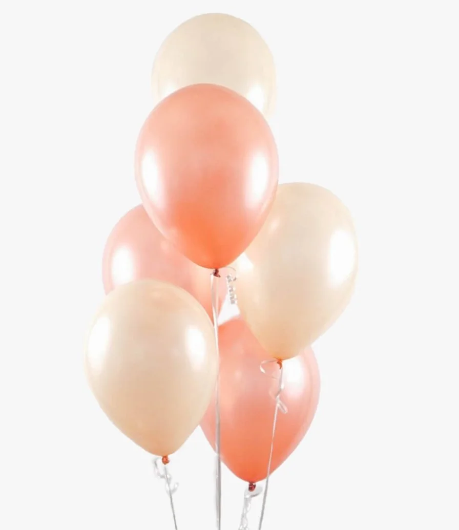 12 inches Pearl Peach and Rosegold Latex Balloon Pack of 6pcs