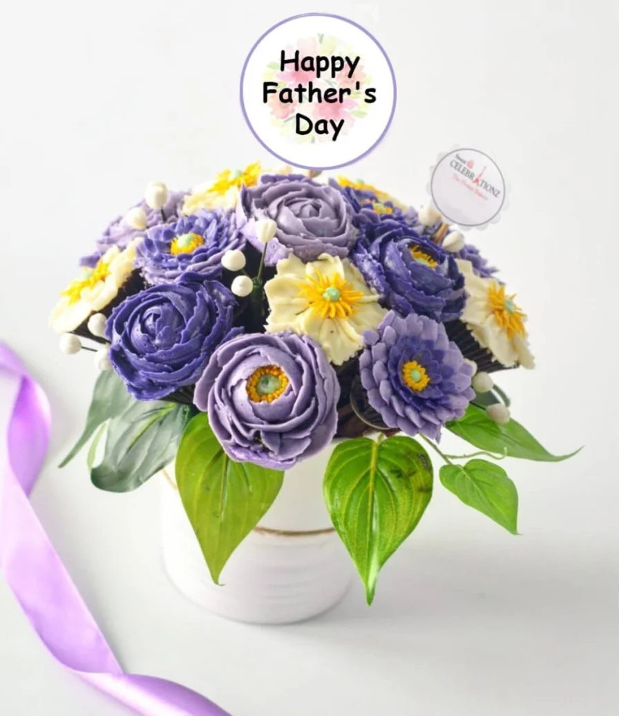 15 Mini Happy Father'S Day Cupcakes Bouquet By Sweet Celebrationz