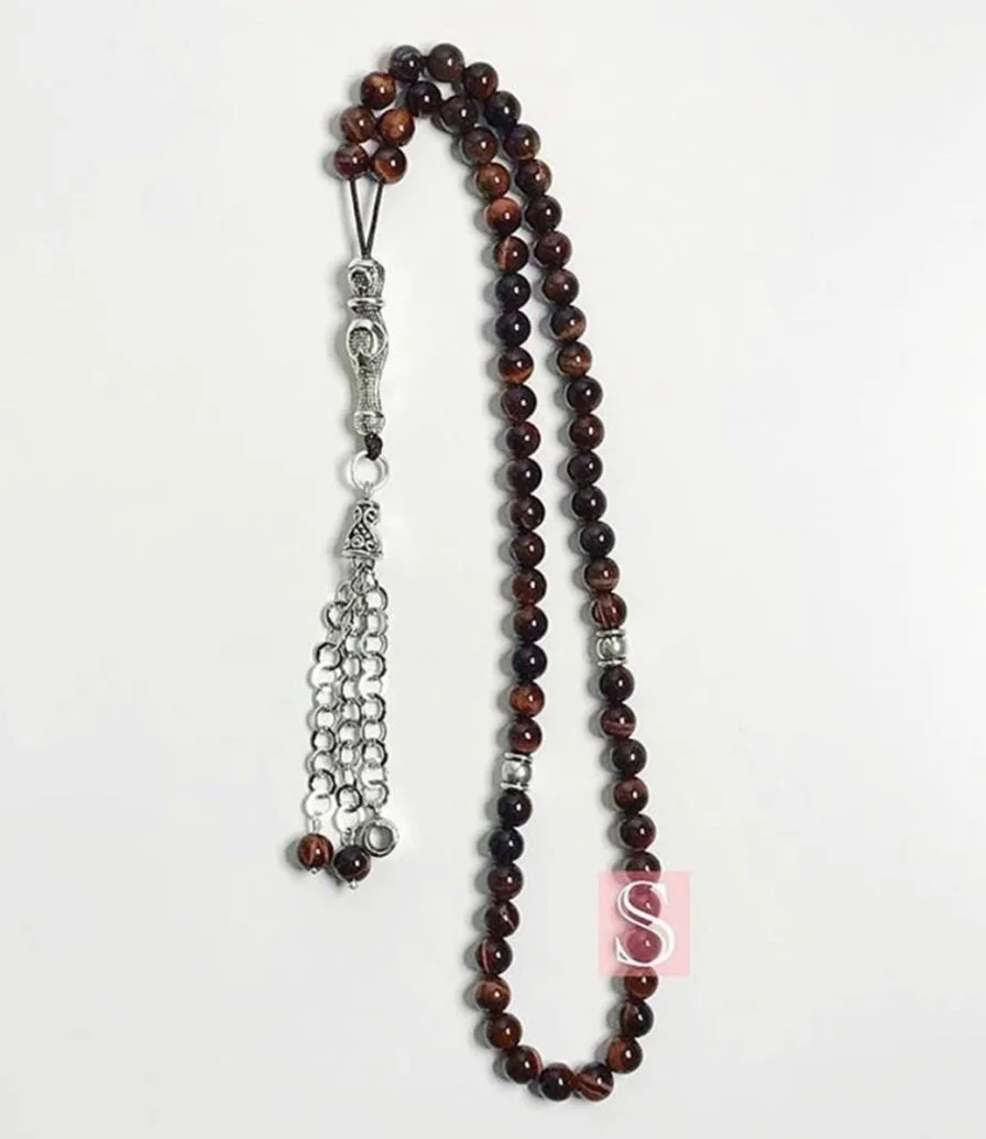 Men's/Women's Rosary from Brown Tiger's Eye Stones Size 5mm