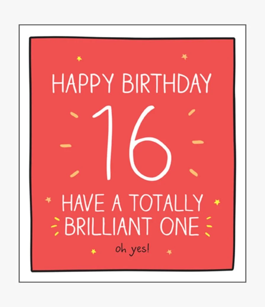 16 Totally Brilliant One Greeting Card by Happy Jackson