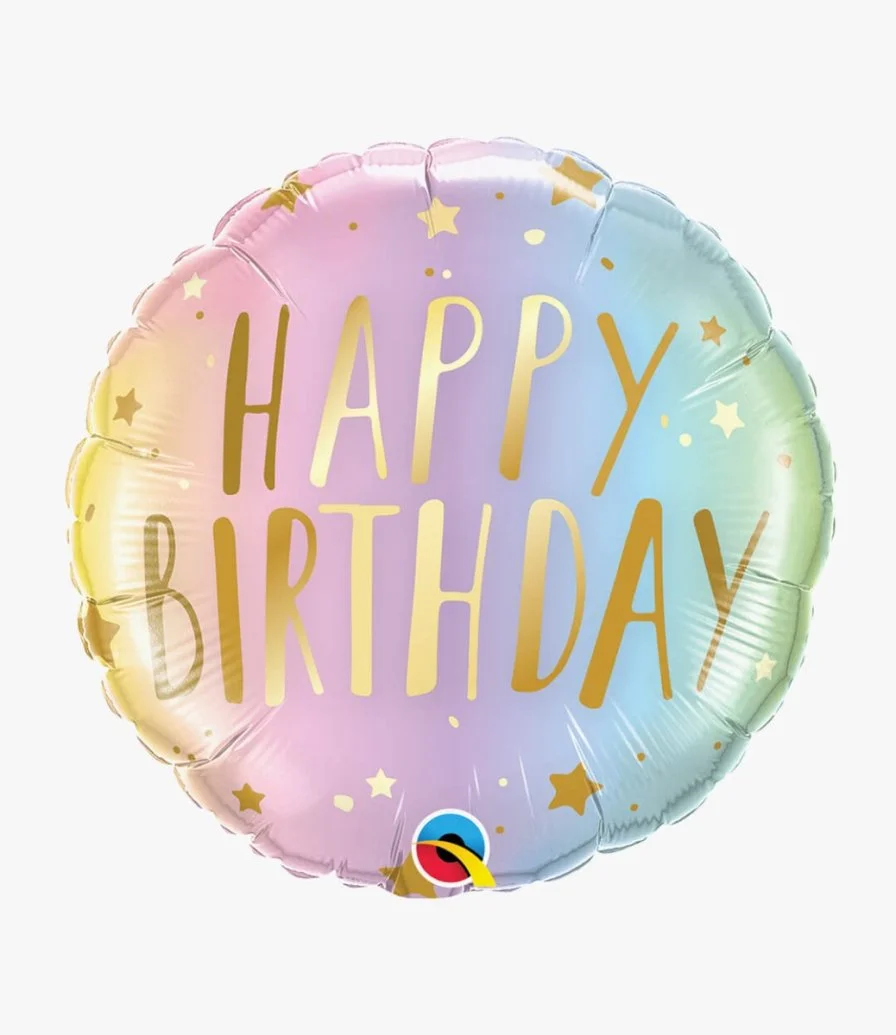 Birthday Pastel Ombre Foil Balloon