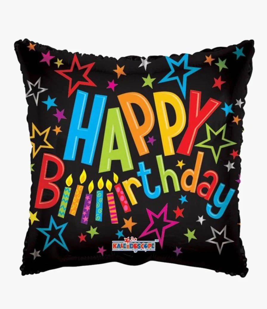 Happy Birthday on Black Foil Balloon