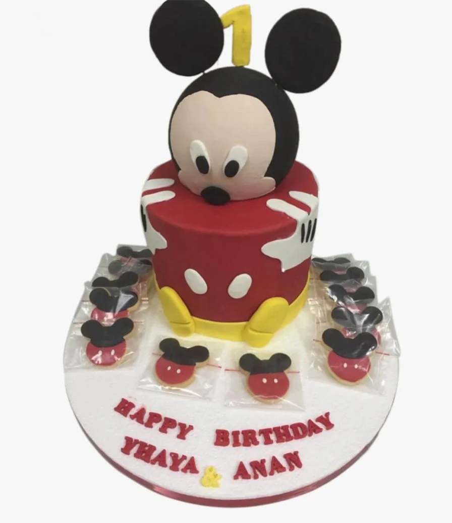 Birthday Mickey Mouse Cake & Cookies by Sweet Cake