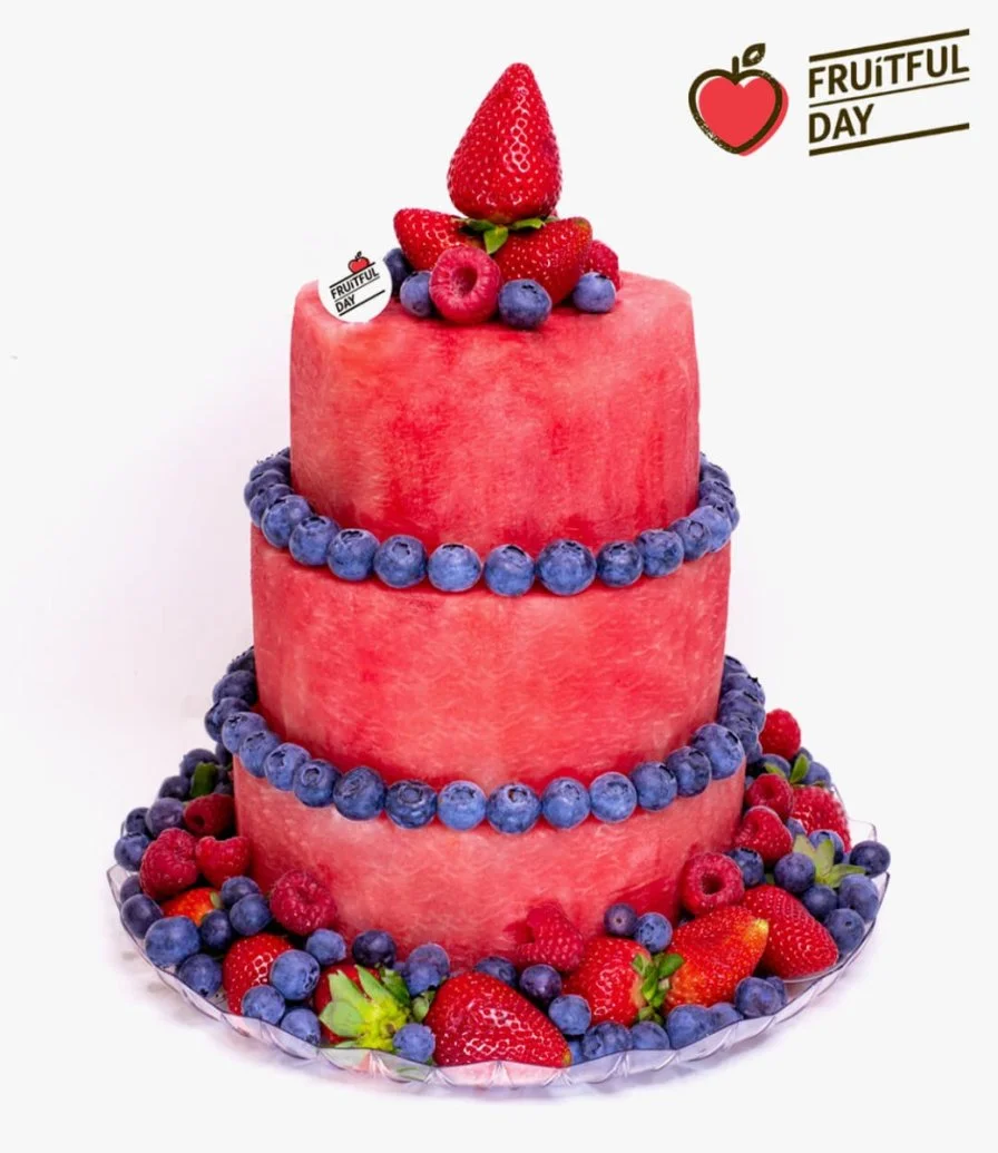 3-Tier Watermelon Cake by Fruitful Day 