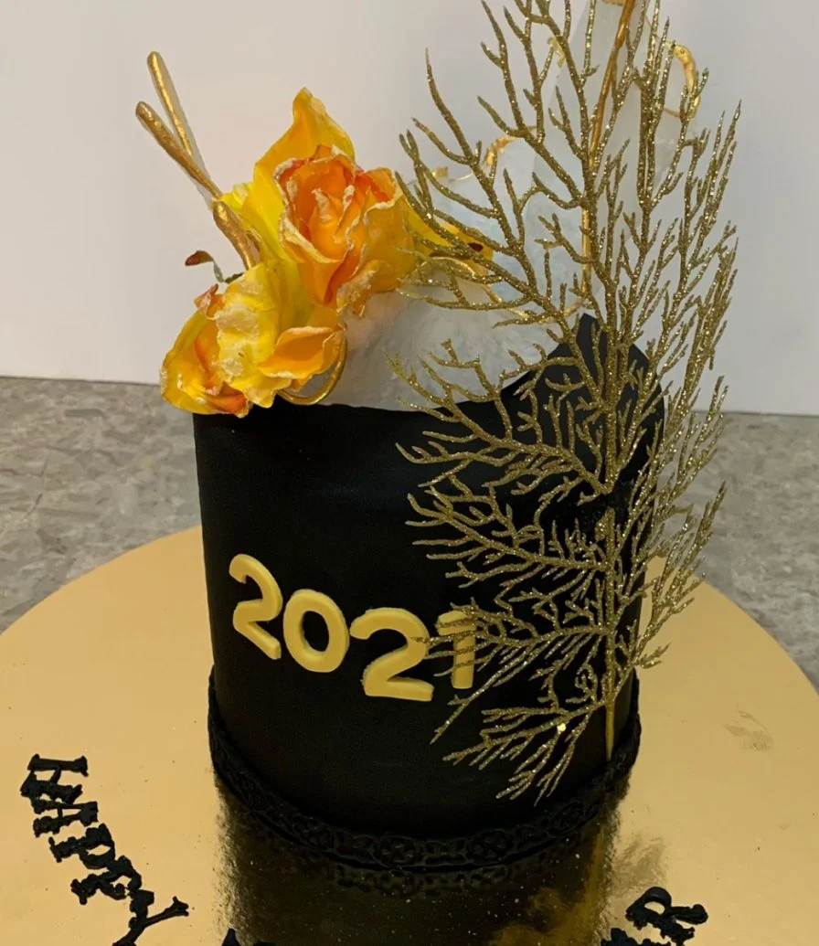 Elegant 2021 New Year's Cake