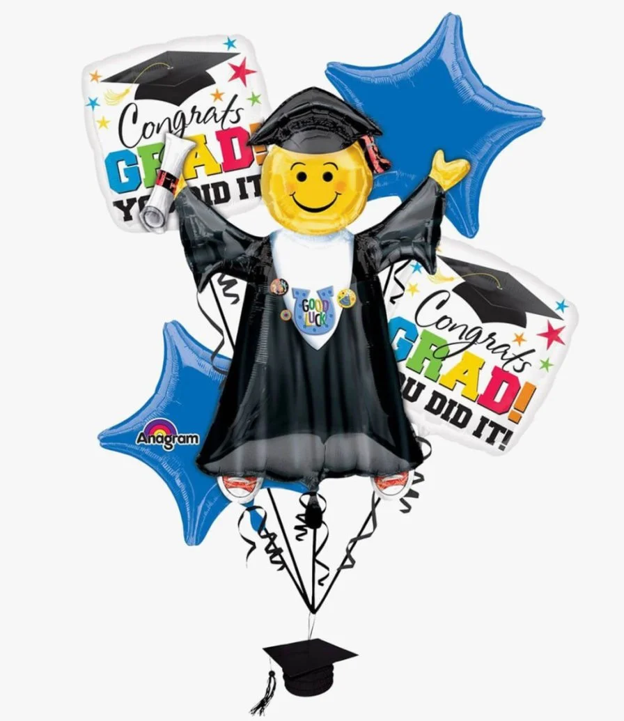 5 Congrats Grad Emoji Helium Balloons