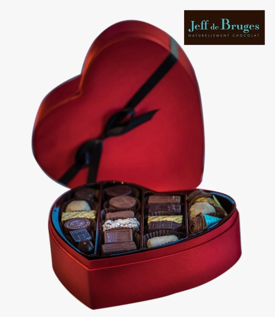 صندوق شوكولاتة متوسط بشكل قلب من جيف دي بروج