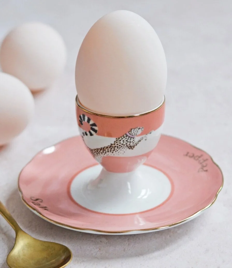 2 Cheetah Egg Cups by Yvonne Ellen