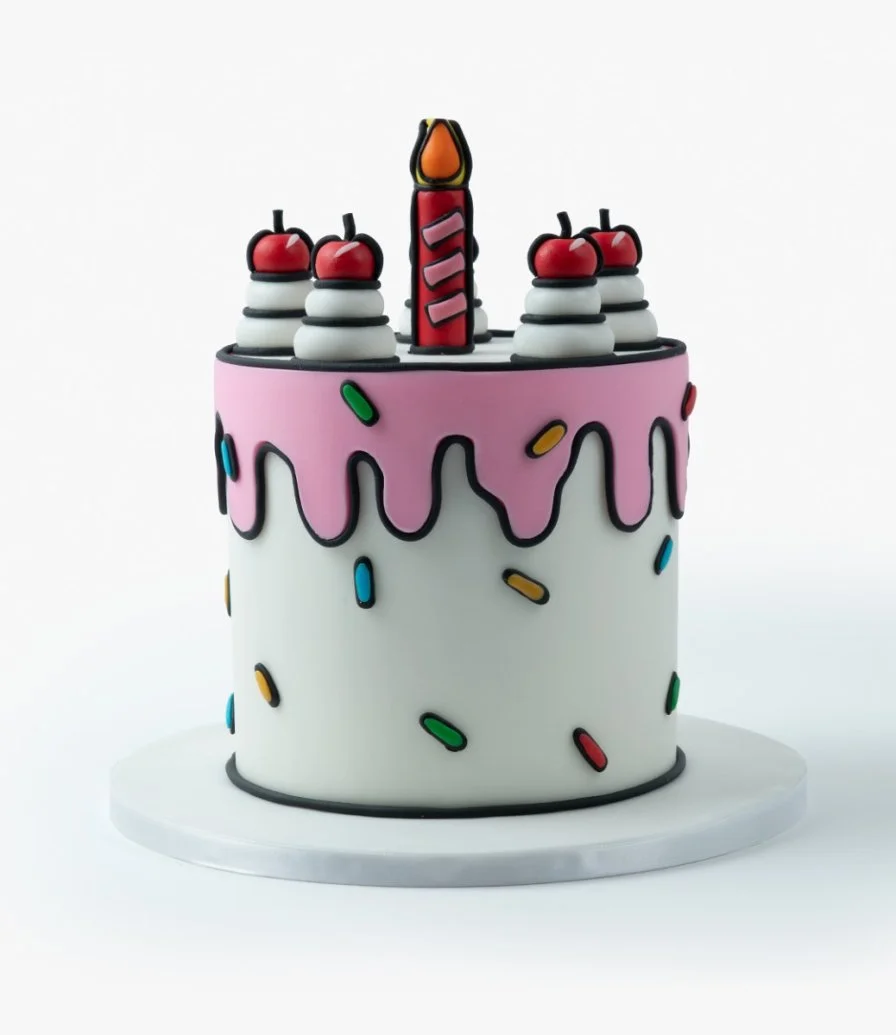 2D Comic Birthday Cake by Cake Social