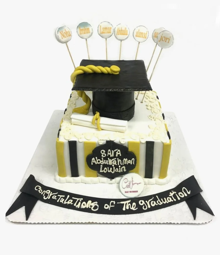 2D Graduation Designed Cake