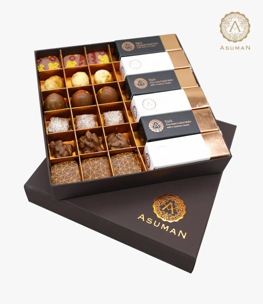 Mixed Chocolates with Wafer Brown Box 36pcs by Asuman