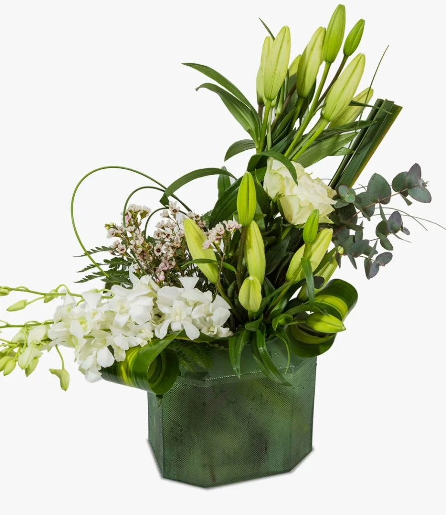 Whites and Greens Flower Arrangement