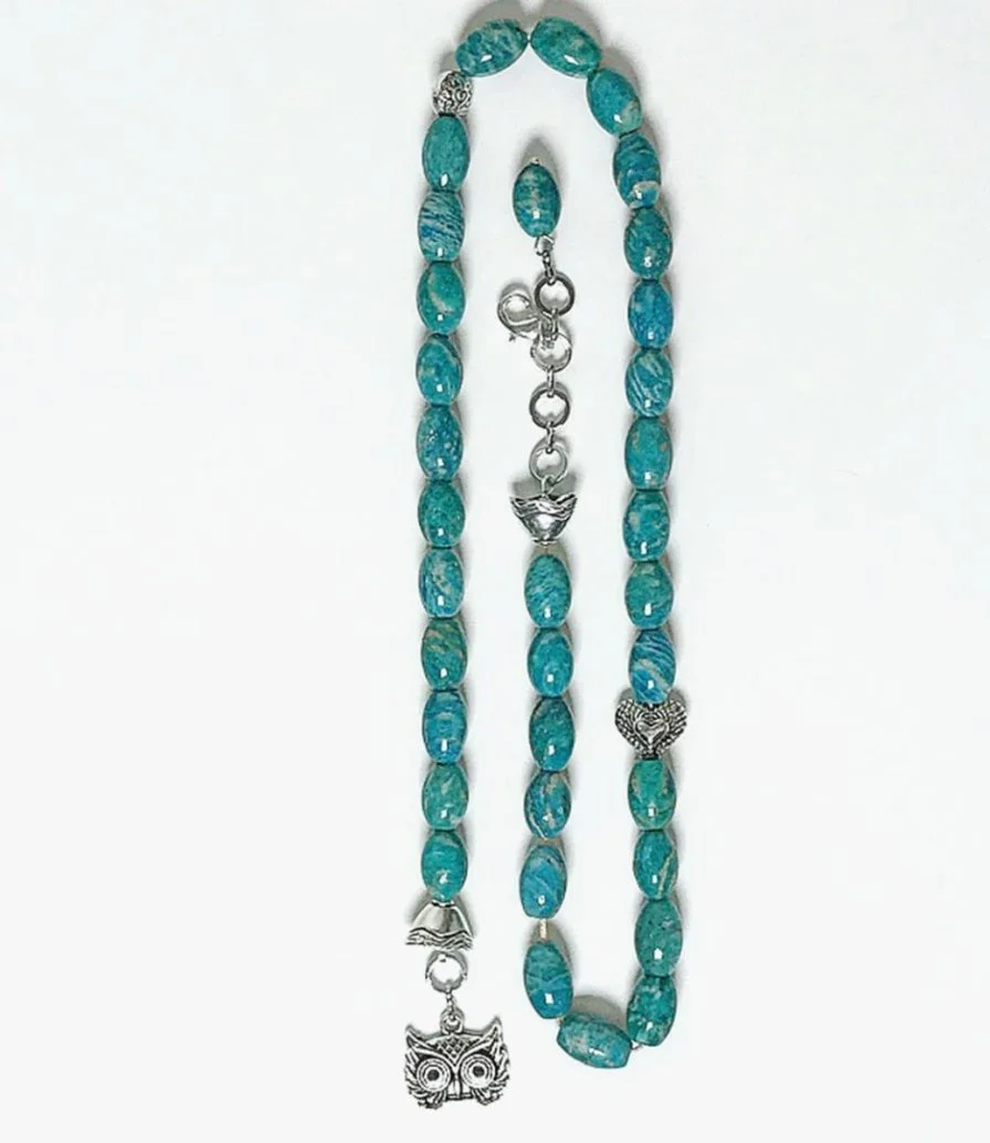 Women's Rosary/Bracelet from Natural Green Stones 33 Beads