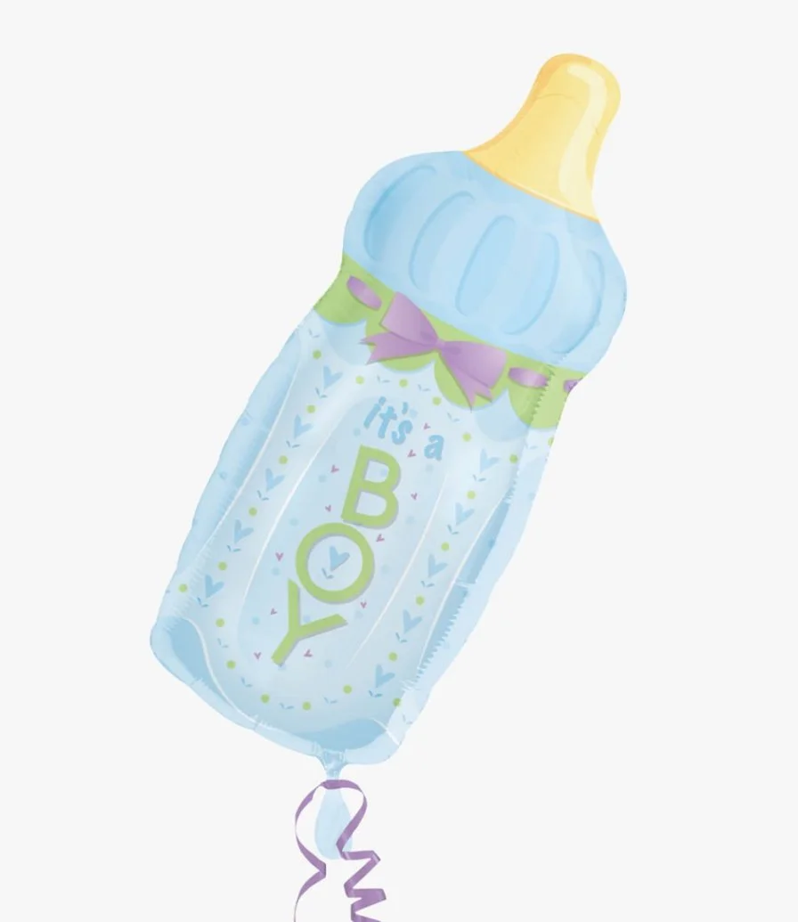 بالون هيليوم أزرق بشكل زجاجة طفل It's a Boy