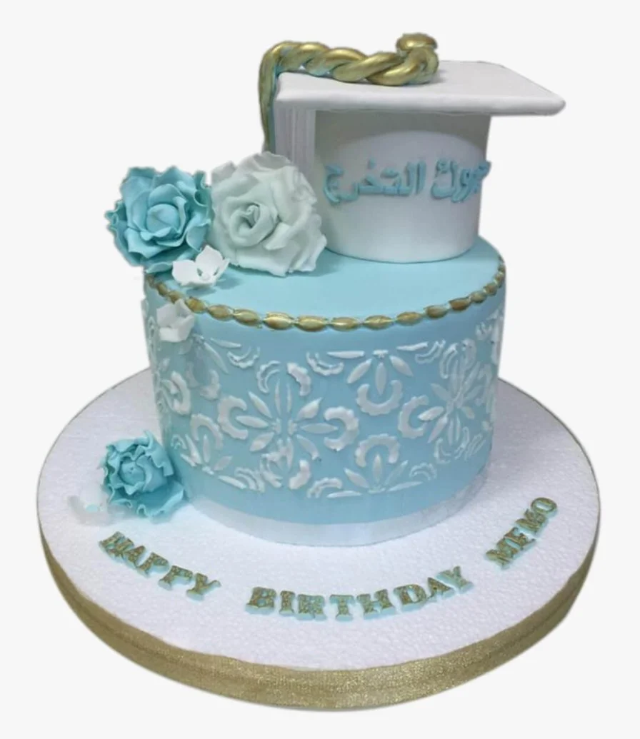 Graduation Baby Blue Cake Sweet Cake
