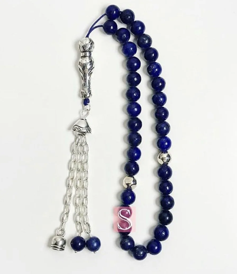 Men's/Women's Rosary from Natural Blue Stones Size 7mm