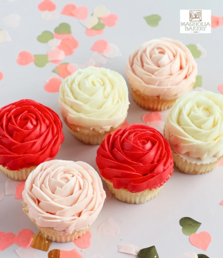 6pcs Rose Cupcakes by Magnolia Bakery 