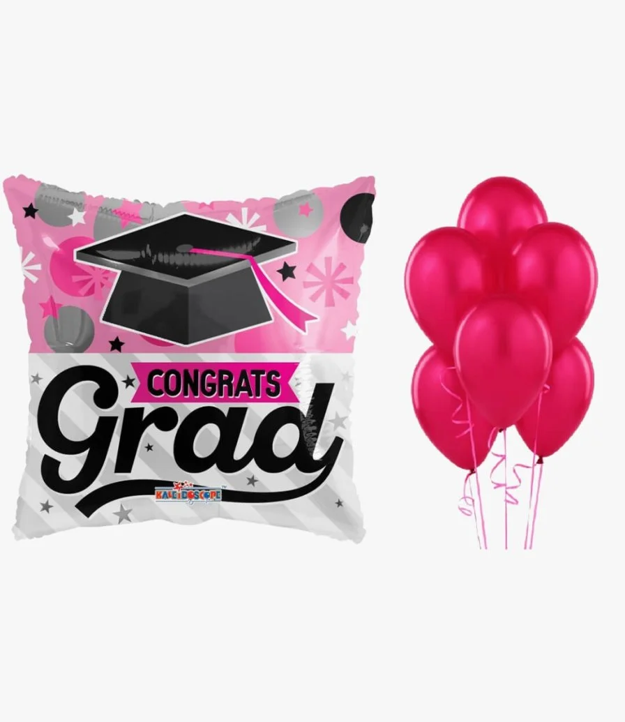 Congrats Grad Pink Balloon Bundle